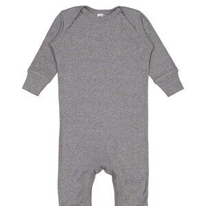 Rabbit Skins - Infant Long Legged Baby Rib Bodysuit - Granite Heather - Sz 24 mt